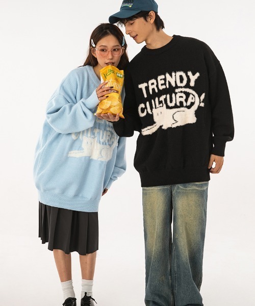 aimoha（アイモハ）の「aimoha outdoor ファー刺繍セーター（ニット/セーター・レディース・レッド/ブラック/ブルー・LARGE/MEDIUM/X-LARGE）」の6枚目の写真