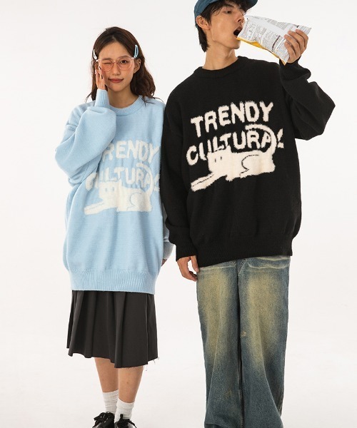 aimoha（アイモハ）の「aimoha outdoor ファー刺繍セーター（ニット/セーター・レディース・レッド/ブラック/ブルー・LARGE/MEDIUM/X-LARGE）」の7枚目の写真