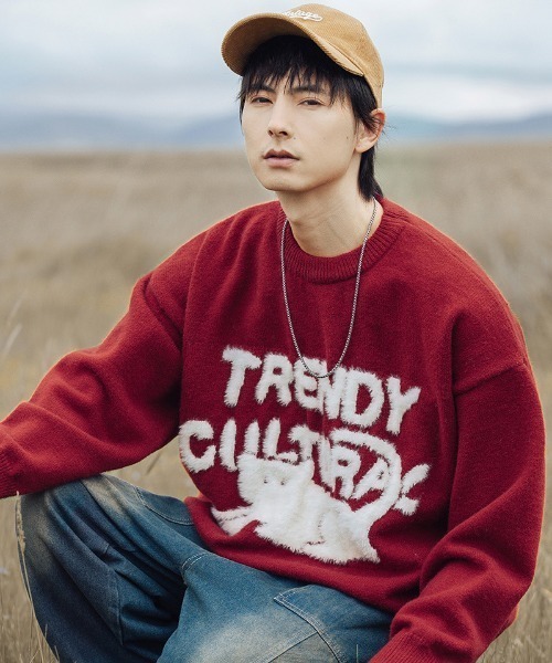 aimoha（アイモハ）の「aimoha outdoor ファー刺繍セーター（ニット/セーター・レディース・レッド/ブラック/ブルー・LARGE/MEDIUM/X-LARGE）」の14枚目の写真