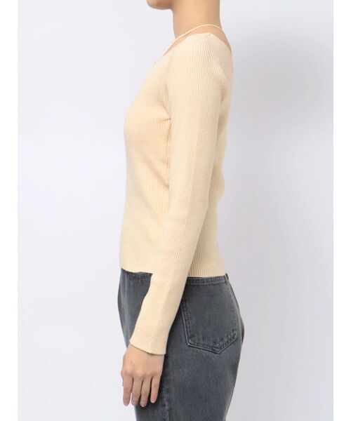 LAGUNAMOON(ラグナムーン)の「バッククロスロングスリーブニットプルオーバー(ニット/セーター・レディース・アイボリー/ブラック/ミント・FREE)」の13枚目の写真