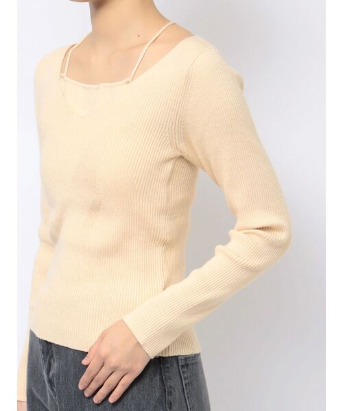 LAGUNAMOON(ラグナムーン)の「バッククロスロングスリーブニットプルオーバー(ニット/セーター・レディース・アイボリー/ブラック/ミント・FREE)」の16枚目の写真