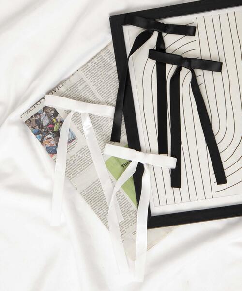 WEGO(ウィゴー)の「WEGO/【2点セット】ロングリボンヘアクリップ(バレッタ/ヘアクリップ・レディース・ブラック/ホワイト/ライトピンク/オフホワイト/ブラック系その他/ベージュ/ライトグレー・FREE)」の9枚目の写真