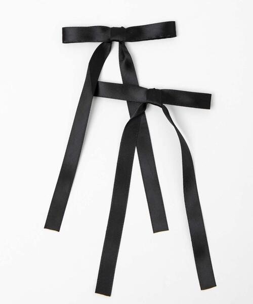 WEGO(ウィゴー)の「WEGO/【2点セット】ロングリボンヘアクリップ(バレッタ/ヘアクリップ・レディース・ブラック/ホワイト/ライトピンク/オフホワイト/ブラック系その他/ベージュ/ライトグレー・FREE)」の11枚目の写真