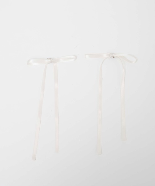 WEGO(ウィゴー)の「WEGO/【2点セット】ロングリボンヘアクリップ(バレッタ/ヘアクリップ・レディース・ブラック/ホワイト/ライトピンク/オフホワイト/ブラック系その他/ベージュ/ライトグレー・FREE)」の16枚目の写真