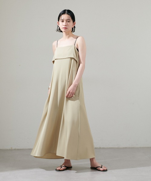 LARUTA(ラルータ)の「【LARUTA】ビスチェ風キャミワンピース(ワンピース・レディース・チャコールグレー/イエロー/ブラック/ライトベージュ・LARGE/MEDIUM)」の3枚目の写真