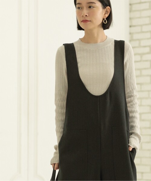 OPAQUE.CLIP（オペークドットクリップ）の「◆オーガニックコットン混シアーランダムリブニット【洗濯機洗い可】（ニット/セーター・レディース・ホワイト/ピンク系/グレー/ブラック/サックスブルー・36/38/40/42）」の9枚目の写真