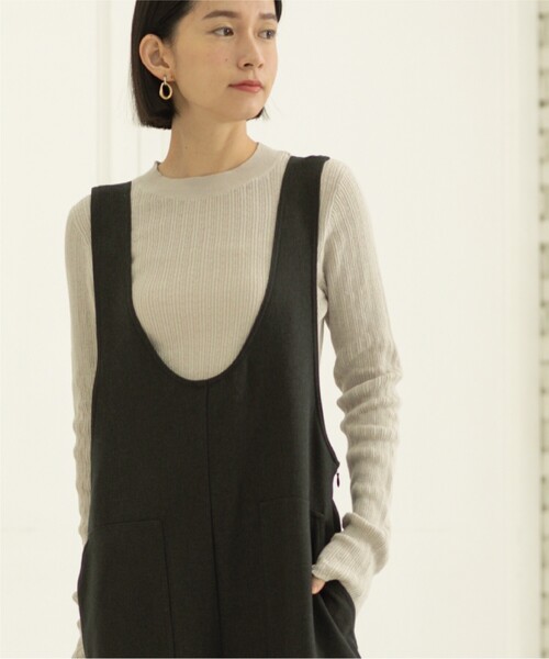 OPAQUE.CLIP（オペークドットクリップ）の「◆オーガニックコットン混シアーランダムリブニット【洗濯機洗い可】（ニット/セーター・レディース・ホワイト/ピンク系/グレー/ブラック/サックスブルー・36/38/40/42）」の12枚目の写真