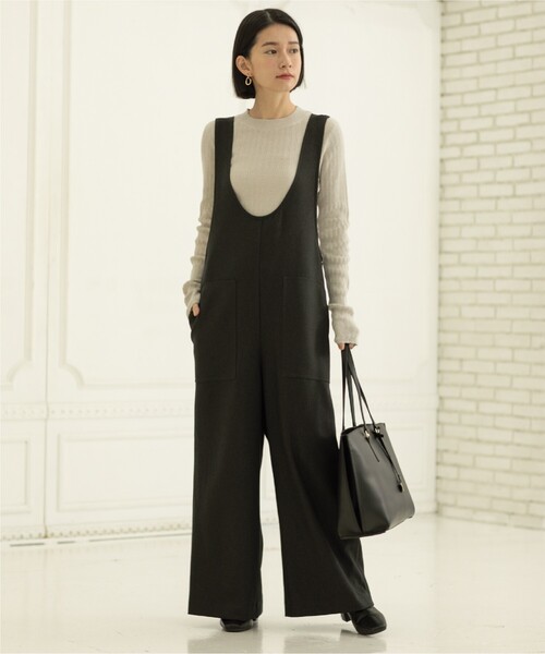 OPAQUE.CLIP（オペークドットクリップ）の「◆オーガニックコットン混シアーランダムリブニット【洗濯機洗い可】（ニット/セーター・レディース・ホワイト/ピンク系/グレー/ブラック/サックスブルー・36/38/40/42）」の8枚目の写真