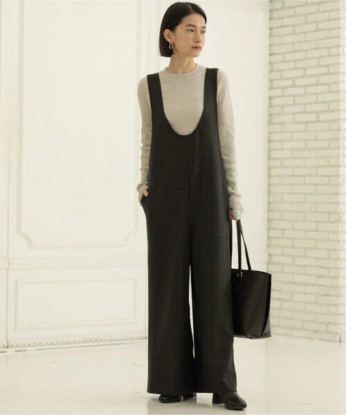 OPAQUE.CLIP（オペークドットクリップ）の「◆オーガニックコットン混シアーランダムリブニット【洗濯機洗い可】（ニット/セーター・レディース・ホワイト/ピンク系/グレー/ブラック/サックスブルー・36/38/40/42）」の11枚目の写真