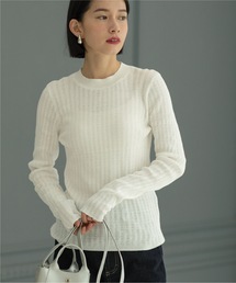 OPAQUE.CLIP | オーガニックコットン混シアーランダムリブニット【洗濯機洗い可】(ニット/セーター)