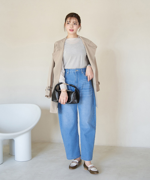 ROPE' PICNIC（ロペピクニック）の「フロッキー起毛カットソートップス（Tシャツ/カットソー・レディース・チャコールグレー/ライトグレー/キナリ・38）」の7枚目の写真