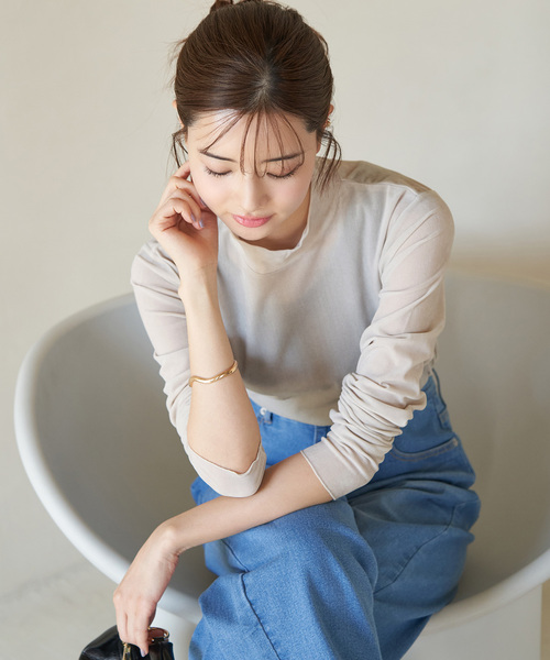 ROPE' PICNIC（ロペピクニック）の「フロッキー起毛カットソートップス（Tシャツ/カットソー・レディース・チャコールグレー/ライトグレー/キナリ・38）」の9枚目の写真