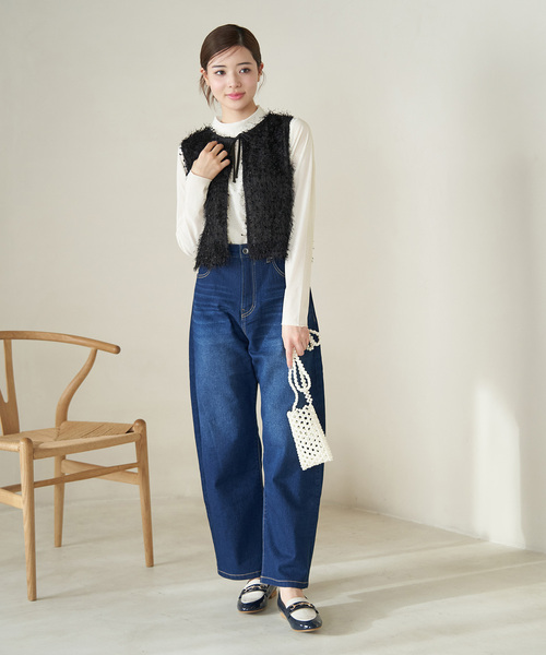 ROPE' PICNIC（ロペピクニック）の「フロッキー起毛カットソートップス（Tシャツ/カットソー・レディース・チャコールグレー/ライトグレー/キナリ・38）」の11枚目の写真