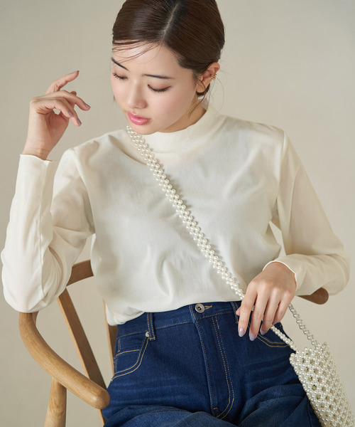 ROPE' PICNIC（ロペピクニック）の「フロッキー起毛カットソートップス（Tシャツ/カットソー・レディース・チャコールグレー/ライトグレー/キナリ・38）」の13枚目の写真