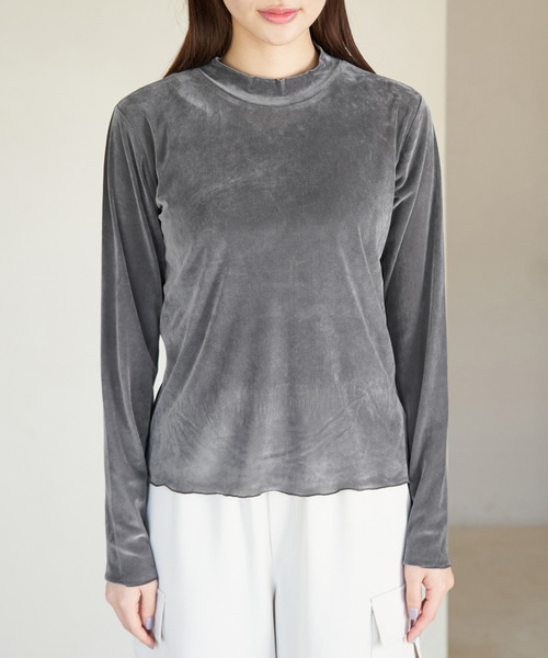 ROPE' PICNIC（ロペピクニック）の「フロッキー起毛カットソートップス（Tシャツ/カットソー・レディース・チャコールグレー/ライトグレー/キナリ・38）」の14枚目の写真