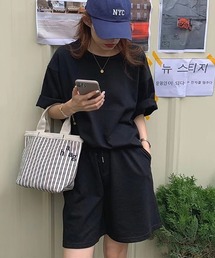 セットアップ 半袖カットソー&ハーフパンツ 上下2点セット
