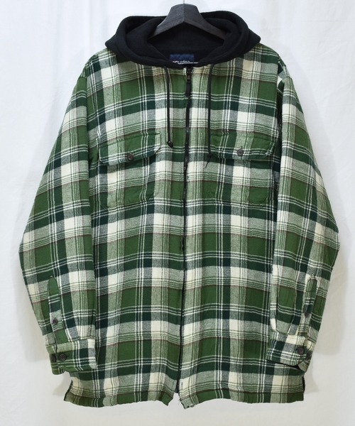 【ヴィンテージ古着】puritan / ピューリタン フード付き チェック柄シャツ 中綿入り