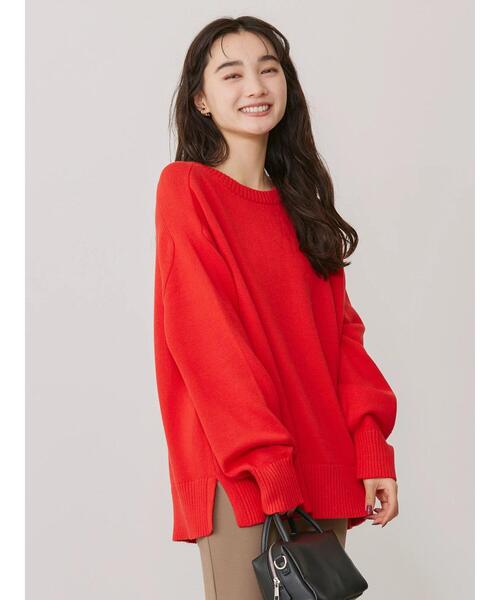 AMERICAN HOLIC(アメリカンホリック)の「クルーネックBIGニットプルオーバー(ニット/セーター・レディース・オフホワイト/ブルー/レッド・M/L)」の10枚目の写真