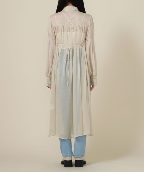 archives（アルシーヴ）の「リボンスリーブギャザーシャツワンピース（シャツワンピース・レディース・アイボリー/ブラック/グレー・MEDIUM）」の8枚目の写真