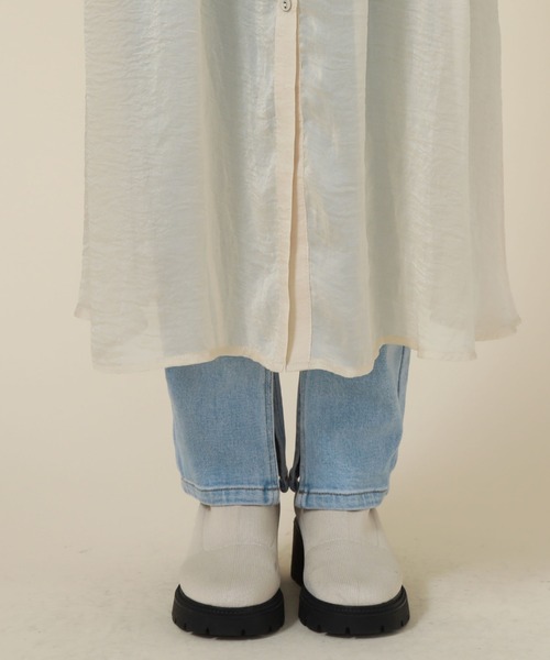 archives（アルシーヴ）の「リボンスリーブギャザーシャツワンピース（シャツワンピース・レディース・アイボリー/ブラック/グレー・MEDIUM）」の11枚目の写真