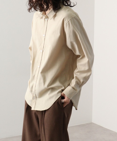 FUNALIVE(ファンアライブ)の「Fabric regular size shirt / 布帛レギュラーサイズシャツ unisex(シャツ/ブラウス・メンズ・ベージュ/チャコール/ネイビー×ホワイト/ホワイト/カーキ/サックスブルー/グレー×ホワイト・XL/M/L)」の12枚目の写真