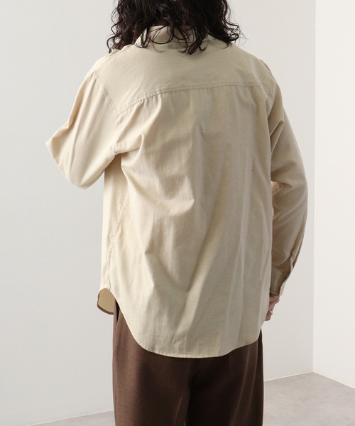 FUNALIVE(ファンアライブ)の「Fabric regular size shirt / 布帛レギュラーサイズシャツ unisex(シャツ/ブラウス・メンズ・ベージュ/チャコール/ネイビー×ホワイト/ホワイト/カーキ/サックスブルー/グレー×ホワイト・XL/M/L)」の13枚目の写真