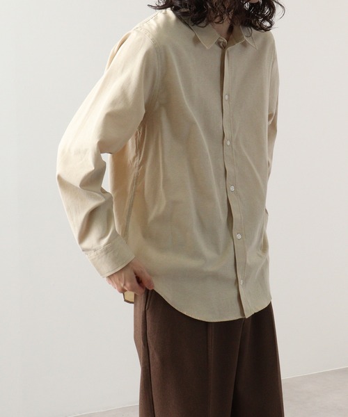 FUNALIVE(ファンアライブ)の「Fabric regular size shirt / 布帛レギュラーサイズシャツ unisex(シャツ/ブラウス・メンズ・ベージュ/チャコール/ネイビー×ホワイト/ホワイト/カーキ/サックスブルー/グレー×ホワイト・XL/M/L)」の14枚目の写真
