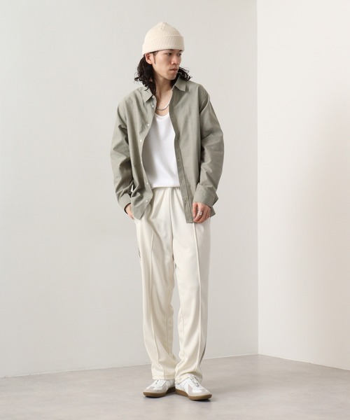 FUNALIVE(ファンアライブ)の「Fabric regular size shirt / 布帛レギュラーサイズシャツ unisex(シャツ/ブラウス・メンズ・ベージュ/チャコール/ネイビー×ホワイト/ホワイト/カーキ/サックスブルー/グレー×ホワイト・XL/M/L)」の20枚目の写真