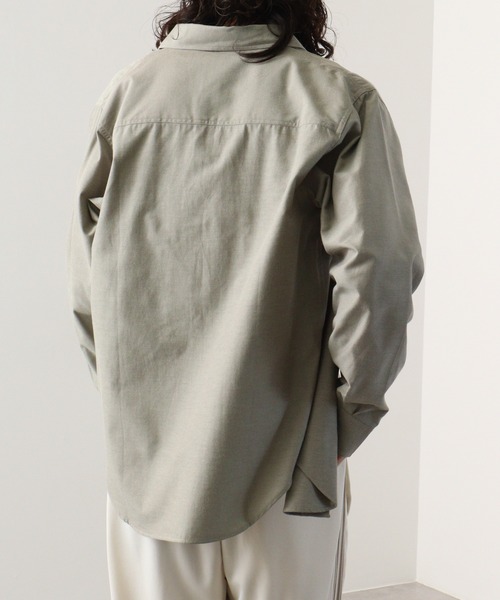 FUNALIVE(ファンアライブ)の「Fabric regular size shirt / 布帛レギュラーサイズシャツ unisex(シャツ/ブラウス・メンズ・ベージュ/チャコール/ネイビー×ホワイト/ホワイト/カーキ/サックスブルー/グレー×ホワイト・XL/M/L)」の18枚目の写真