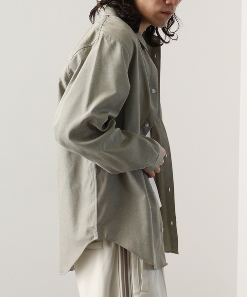FUNALIVE(ファンアライブ)の「Fabric regular size shirt / 布帛レギュラーサイズシャツ unisex(シャツ/ブラウス・メンズ・ベージュ/チャコール/ネイビー×ホワイト/ホワイト/カーキ/サックスブルー/グレー×ホワイト・XL/M/L)」の19枚目の写真