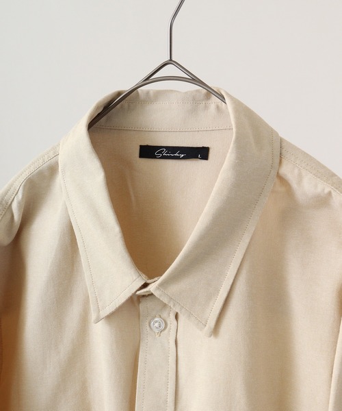 FUNALIVE(ファンアライブ)の「Fabric regular size shirt / 布帛レギュラーサイズシャツ unisex(シャツ/ブラウス・メンズ・ベージュ/チャコール/ネイビー×ホワイト/ホワイト/カーキ/サックスブルー/グレー×ホワイト・XL/M/L)」の8枚目の写真