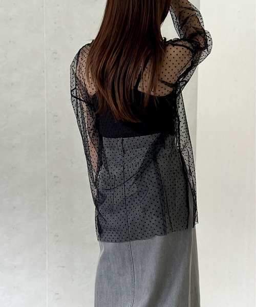 Per sist ence(パーシエンス)の「チュールレイヤードプルオーバー&シャーリングキャミセット(Tシャツ/カットソー・レディース・グレー/アイボリー/ブラック・FREE)」の19枚目の写真