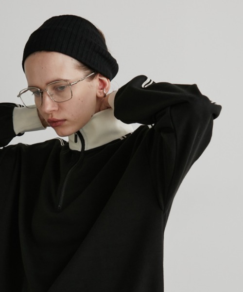 Auntie Rosa Holiday（アンティローザホリデー）の「ハーフジップトラックジャージワンピース（ワンピース・レディース・ナチュラル/ブラック・FREE）」の9枚目の写真