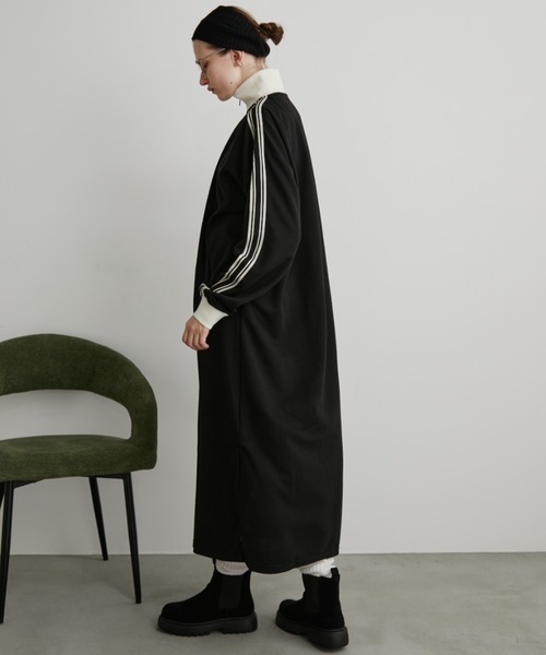 ハーフジップトラックジャージワンピース（ワンピース）｜Auntie Rosa