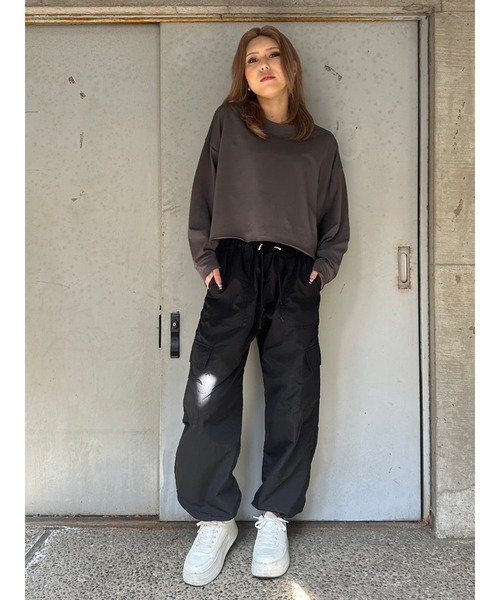 EGOIST（エゴイスト）の「オーバーサイズクロップドロンT（Tシャツ/カットソー・レディース・ベージュ/ダークグレー/ピンク/アイボリー・FREE）」の16枚目の写真