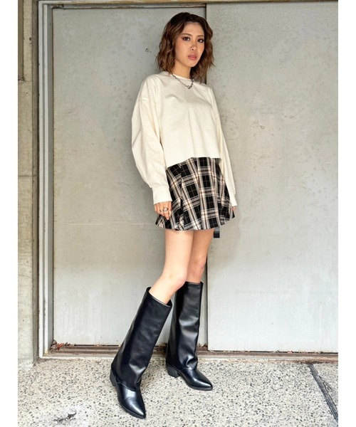 EGOIST（エゴイスト）の「オーバーサイズクロップドロンT（Tシャツ/カットソー・レディース・ベージュ/ダークグレー/ピンク/アイボリー・FREE）」の11枚目の写真