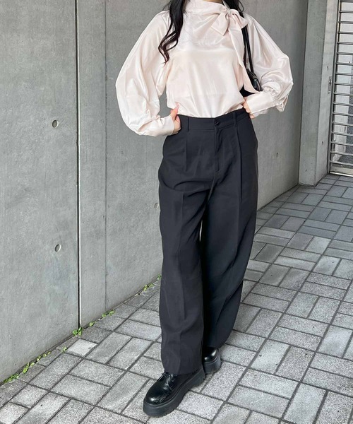 frunco(フランコ)の「サテンサイドボウタイブラウス(シャツ/ブラウス・レディース・ピンク/ホワイト・FREE)」の18枚目の写真