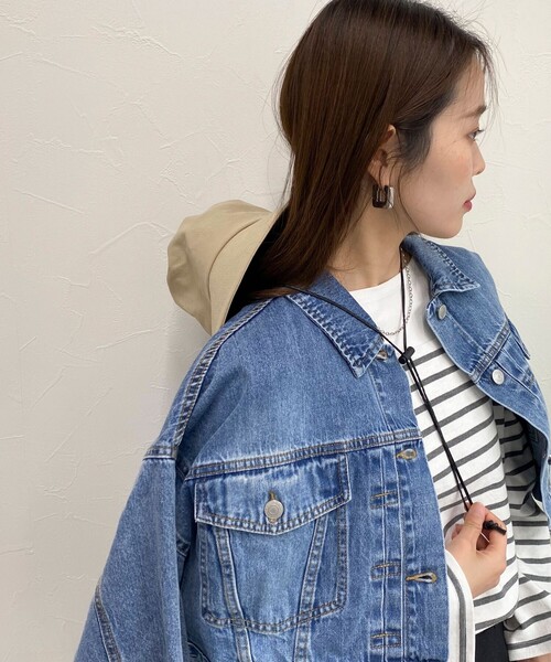 fredy emue（フレディエミュ）の「UV着脱ひも付きハット（ハット・レディース・ベージュ/ダークネイビー・FREE）」の8枚目の写真