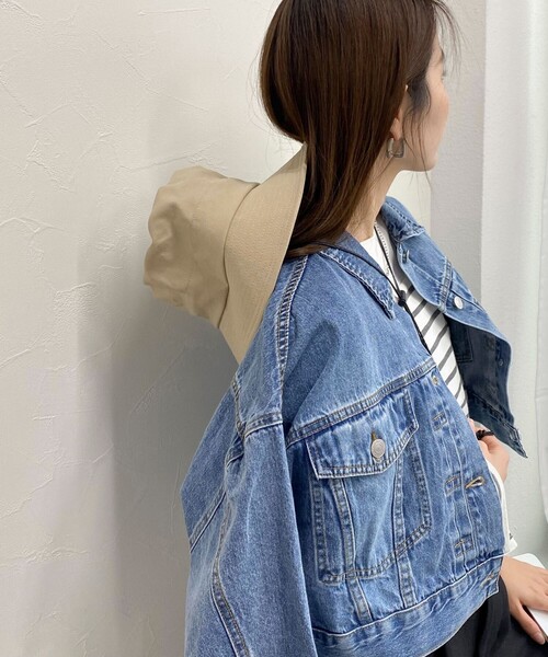 fredy emue（フレディエミュ）の「UV着脱ひも付きハット（ハット・レディース・ベージュ/ダークネイビー・FREE）」の9枚目の写真