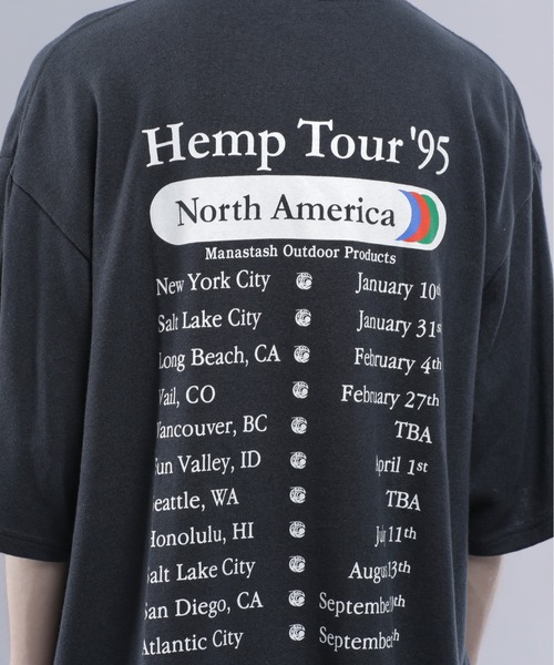 MANASTASH（マナスタッシュ）の「MANASTASH/マナスタッシュ/HEMP TEE TOUR/ヘンプツアーTシャツ（Tシャツ/カットソー・メンズ・ブラック/ナチュラル/グリーン・M/L/XL/S）」の8枚目の写真