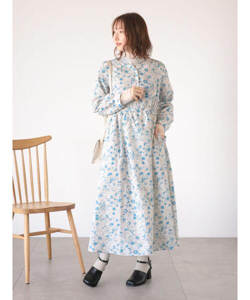 Te chichi TERRASSE（テチチテラス）の「スパンローンギャザーワンピース（ワンピース・レディース・ベージュ/オフホワイト/チャコールグレー/グリーン・F）」の8枚目の写真