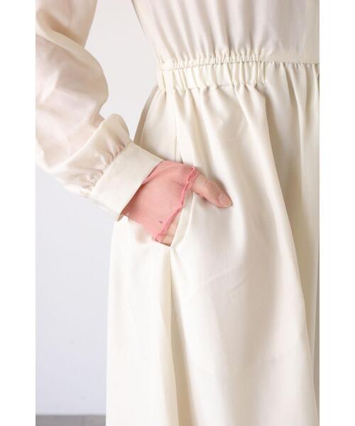 Te chichi TERRASSE（テチチテラス）の「スパンローンギャザーワンピース（ワンピース・レディース・ベージュ/オフホワイト/チャコールグレー/グリーン・F）」の21枚目の写真