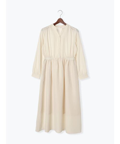 Te chichi TERRASSE（テチチテラス）の「スパンローンギャザーワンピース（ワンピース・レディース・ベージュ/オフホワイト/チャコールグレー/グリーン・F）」の18枚目の写真