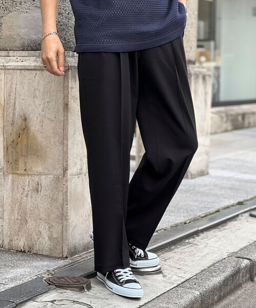 NOLLEY'S goodman(ノーリーズグッドマン)の「【WORK ABOUT】TRABEST / トラベスト 吸水速乾 2タックワイドパンツ(その他パンツ・メンズ・ブラック/ダークネイビー/ベージュ・M/L/S)」の2枚目の写真