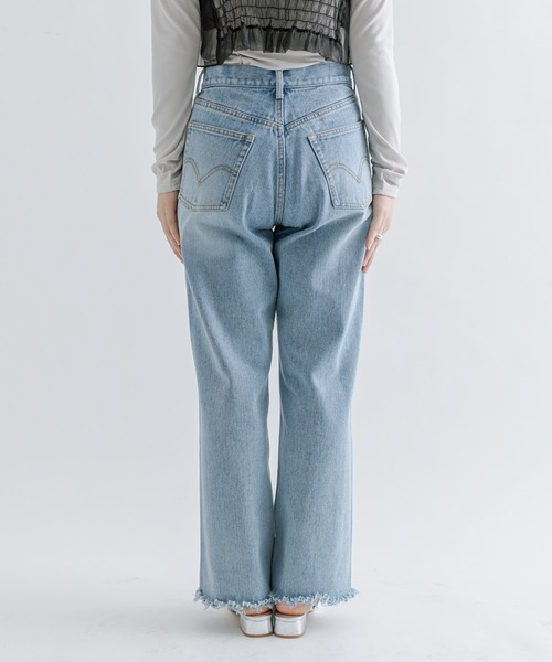 mline（エムライン）の「【サイズ展開あり】[mline]ストレートフリンジデニム（デニムパンツ・レディース・アイボリー/ブラック/ブルー・1/2）」の15枚目の写真