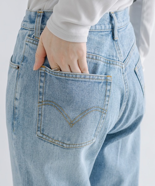 mline（エムライン）の「【サイズ展開あり】[mline]ストレートフリンジデニム（デニムパンツ・レディース・アイボリー/ブラック/ブルー・1/2）」の16枚目の写真