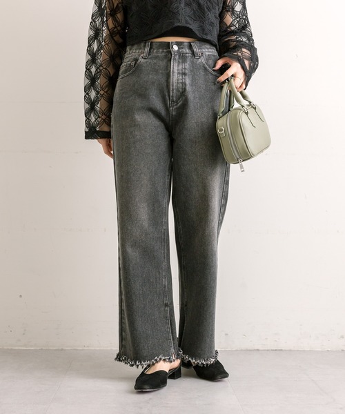 mline（エムライン）の「【サイズ展開あり】[mline]ストレートフリンジデニム（デニムパンツ・レディース・アイボリー/ブラック/ブルー・1/2）」の20枚目の写真