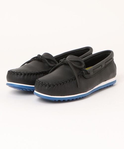 Minnetonka(ミネトンカ)の「MINNETONKA ミネトンカ/モカシン MOOSEHIDE PLUS ムースハイドプラス(モカシン/デッキシューズ・メンズ・ブラック/ブラウン・9/8)」の2枚目の写真