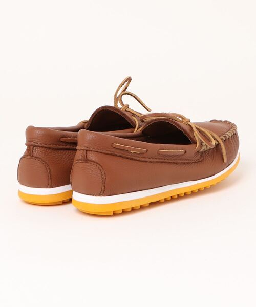 Minnetonka(ミネトンカ)の「MINNETONKA ミネトンカ/モカシン MOOSEHIDE PLUS ムースハイドプラス(モカシン/デッキシューズ・メンズ・ブラック/ブラウン・9/8)」の4枚目の写真