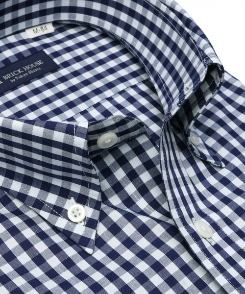 TOKYO SHIRTS(トウキョウシャツ)の「形態安定ノーアイロン ボタンダウン 長袖ビジネスワイシャツ(ビジネスシャツ・メンズ・ネイビー・首回り37cm-裄丈80cm/首回り39cm-裄丈80cm/首回り39cm-裄丈84cm/首回り41cm-裄丈82cm/首回り41cm-裄丈86cm/首回り42cm-裄丈82cm/首回り42cm-裄丈86cm/首回り43cm-裄丈82cm/首回り43cm-裄丈86cm)」の2枚目の写真